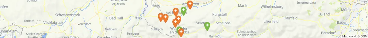 Kartenansicht für Apotheken-Notdienste in der Nähe von Waidhofen an der Ybbs (Stadt) (Niederösterreich)